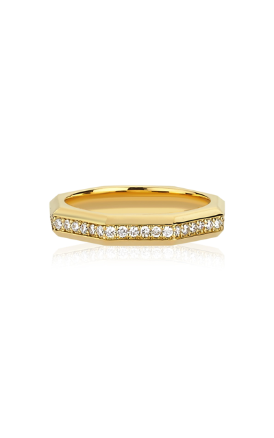 Ascher Women's Luminescence 18k Gold & Diamond Brushed Celestial Ring In Yellow Gold