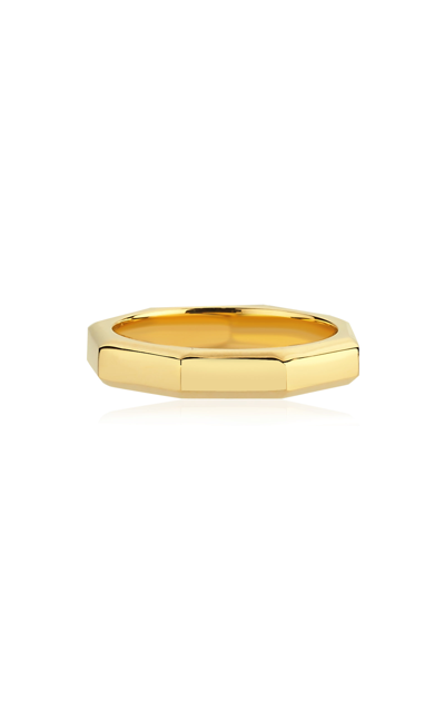Ascher Luminescence 18k Gold Brushed Celestial Ring In Yellow Gold