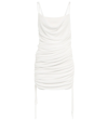 Dion Lee White Semi-sheer Draped Mini Dress In Ivory