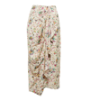 Isabel Marant Étoile Berthe Draped Floral-print Jacquard Midi Skirt In Multi