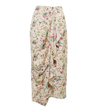 Isabel Marant Étoile Berthe Draped Floral-print Jacquard Midi Skirt In Ecru