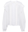 Isabel Marant Étoile Georgina Lace-insert Cotton-blend Gauze Blouse In White