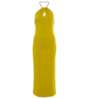 Galvan Cleopatra Chain Necklace Halter Midi Dress In Citrus