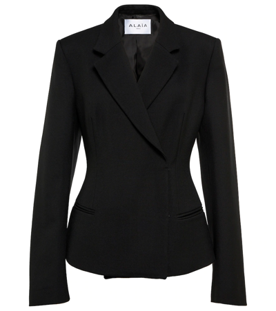 Alaïa One-button Virgin Wool Jacket In Black