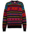 Kenzo Floral-pattern Panelled Jumper In Red