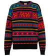 Kenzo Floral-pattern Panelled Jumper In Medium Red