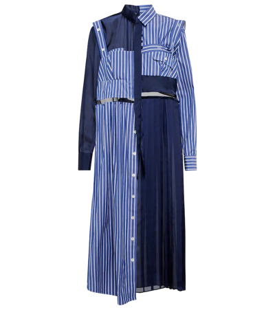 驚きの価格が実現！ Sacai Asymmetric And Satin Cotton-poplin, Striped Paneled 洗顔料