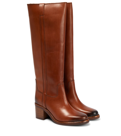 Isabel Marant Seenia Leather Knee-high Boots In Buff