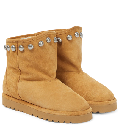 Isabel Marant Kypsy Embellished Suede Boots In Brown