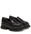 Clergerie Banel Leather Flatform Loafers In Black