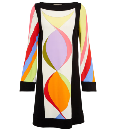 Pucci Printed Jersey Mini Dress In Multicolor