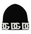 Dolce & Gabbana Cashmere Hat With Jacquard Dg Logo In Variante Abbinata