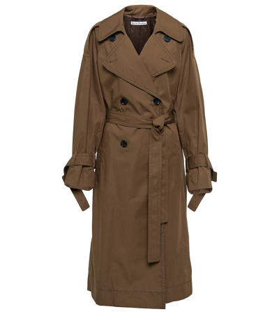 Acne Studios Cotton Trench Coat In Coffee Brown