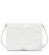 Dolce & Gabbana Women Dg Logo Leather Crossbody Bag In Optical White