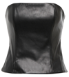 STAUD TRACING FAUX LEATHER BUSTIER TOP