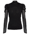 Diane Von Furstenberg Remy Mesh Turtleneck Top In Black