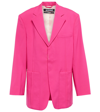 Jacquemus Dhomme Pintuck Single-breasted Jacket In Pink