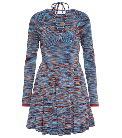 Simkhai Selene Space-dyed Halterneck Minidress In Caicos Multi