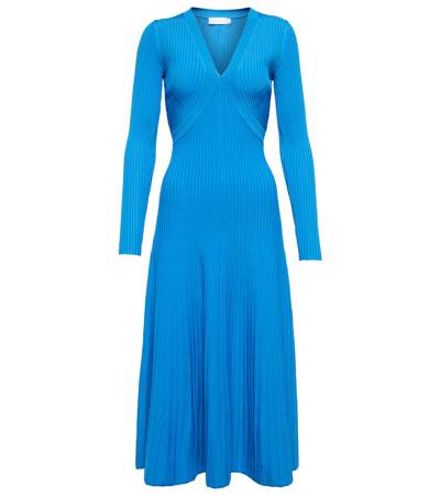 Jonathan Simkhai Melba Ribbed-knit Midi Dress In Blue