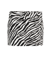 Alessandra Rich Belted Zebra-print Cotton-velvet Mini Skirt In Black White