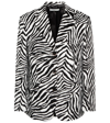 Alessandra Rich Oversized Velvet Zebra Print Jacket In Black White