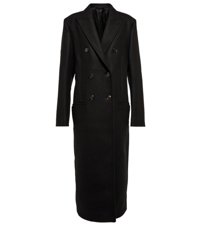 Totême Double-breasted Wool Coat In Black