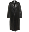 Totême Single-breasted Leather Coat In Black