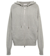 Moncler Zipped Cashmere-blend Hoodie In Charcoal