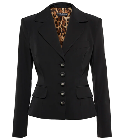 Dolce & Gabbana Technical Gabardine Blazer In Black