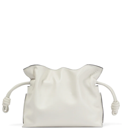 Loewe Flamenco迷你皮革手拿包 In Soft White