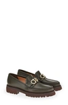 Ferragamo Men's Bleecker Gancini Lug-sole Loafers In Brown