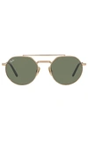 Ray Ban Jack Ii Titanium Sunglasses Gold Frame Green Lenses 53-20 In Arista & Green
