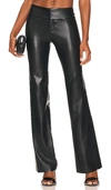 Alice And Olivia Olivia Black Flared Faux Leather Trousers In Black