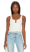 Good American Good Touch U Ring Ruched Thong Bodysuit In Ivory001