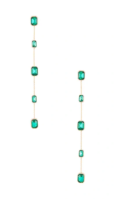 Ettika Drop Earrings In Green Gems