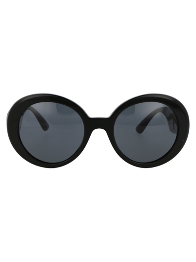 Versace Eyewear Round Frame Sunglasses In Black