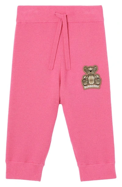 Burberry Girl's Otto Silicone Bear Patch Joggers In Bubblegum Pink