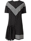 STELLA MCCARTNEY DUAL PATTERN MINI DRESS,456077SIA1711808068