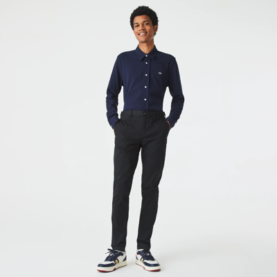 Lacoste Men's Slim Fit Stretch Cotton Pants - 30/34 In Black