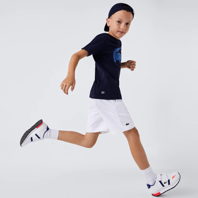 Lacoste Kids' Sport Diamond Weave Shorts - 4 Years In White