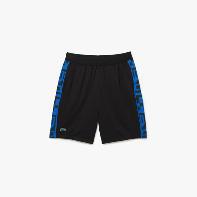 Lacoste Men's Sport Contrast Print Tennis Shorts - L - 5 In Black