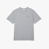 Lacoste V-neck Pima Cotton Tee In Grey
