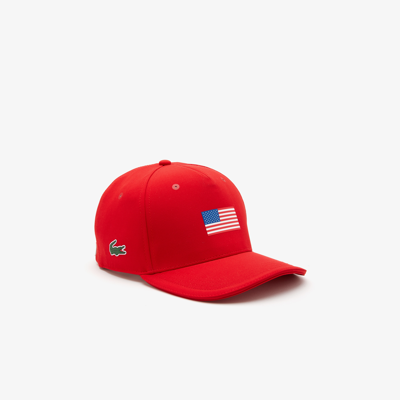 Lacoste Unisex Presidents Cup  Sport American Flag Adjustable Cap - S In Red