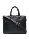Ferragamo Revival Gancini Leather Briefcase In Schwarz