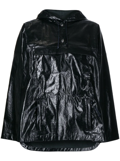 Muller Of Yoshiokubo Hooded Long-sleeve Windbreaker In Black