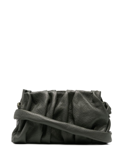 Elleme Gathered-detail Leather Shoulder Bag In Grün