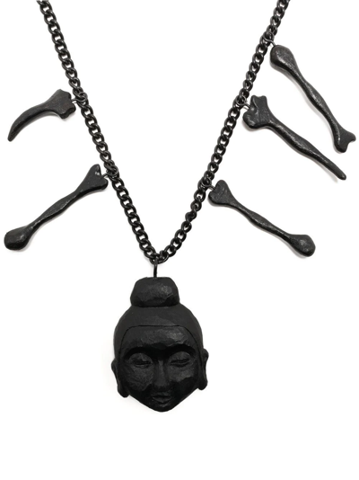 Yohji Yamamoto Bodhisativa Pendant Necklace In Schwarz