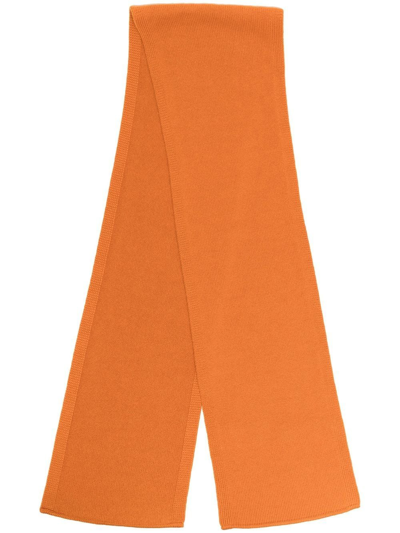 Boglioli Fine-knit Cashmere Scarf In Orange