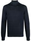 Boglioli Roll-neck Virgin Wool Jumper In Blau