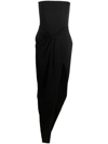 Alex Perry Ledger Strapless Draped Satin-crepe Gown In Schwarz
